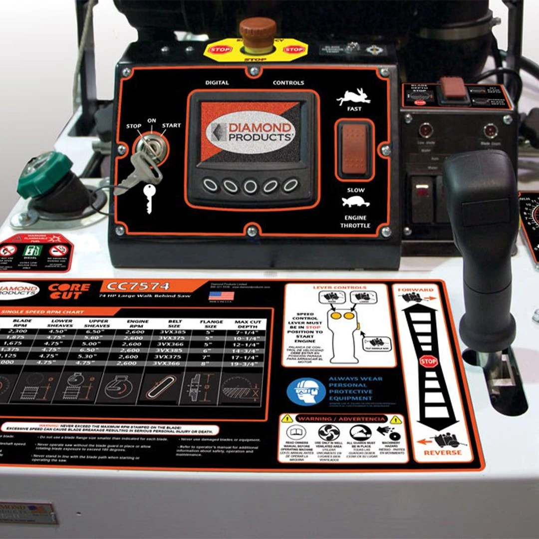 Diamond Products 36" 74 HP Single Speed Deutz Turbo Diesel In-Line Walk Behind Saw 75013 2 Diamond Products 36" 74 HP Single Speed Deutz Turbo Diesel In-Line Walk Behind Saw 75013 - Image 2