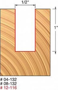 Freud 1/2" Double Flute Straight Bit (Double Grind) 12-116