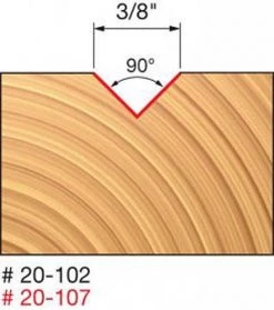 Freud 3/8" V Groove Router Bit 20-102
