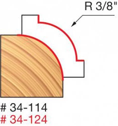 Freud 3/8" Rounding Over Router Bit (Quadra Cut) 34-114 1 Freud 3/8" Rounding Over Router Bit (Quadra Cut) 34-114