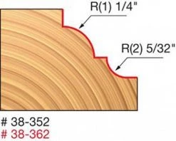 Freud 1-1/2" Classical Cove & Beading Router Bit (Quadra Cut) 38-352