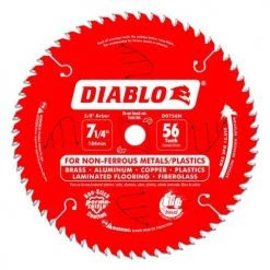 Freud Diablo 7 1/4" 56 Tooth Carbide Non Ferrous/Plastics Saw Blade D0756N