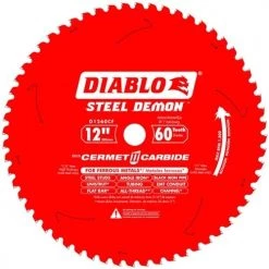 Freud Diablo 12" 60 Tooth Steel Demon Cermet 2 Carbide Ferrous Metal Cutting Saw Blade D1260CF