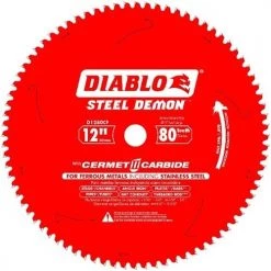 Freud Diablo 12" 80 Tooth Steel Demon Thin Metal Cutting Saw Blade D1280CF