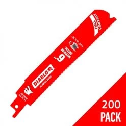 Freud Diablo 6" Steel Demon (Auto Demo) Medium Bi-Metal 14/18 TPI Reciprocating Saw Blade (200 Pack) DS0614WBF200